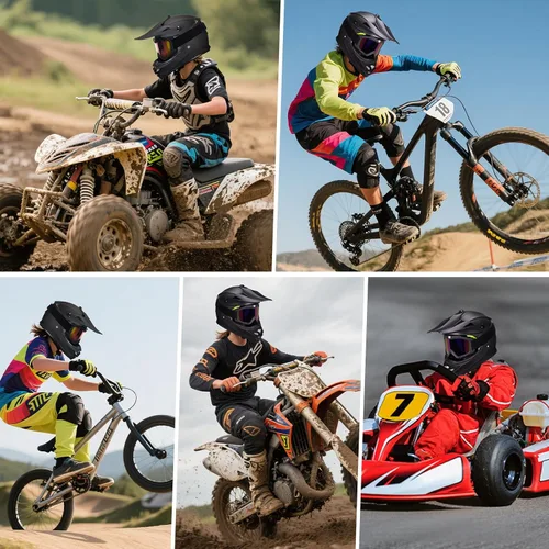 Miniatura 3 de cascos para niños y jóvenes de bicicleta todoterreno, motocross, ATV, BMX, MX, bicicleta todoterreno, casco de motocicleta J-01 con gafas y guantes