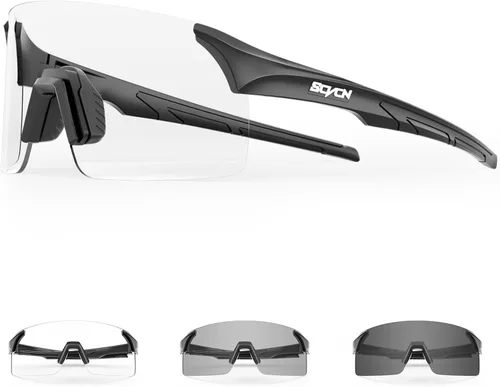 Miniatura 11 de SCVCN Gafas de sol de ciclismo fotocromáticas sin marco para hombres y mujeres, ideales para béisbol, bicicleta, golf, correr