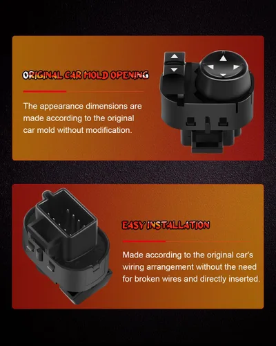 Miniatura 3 de Interruptor de espejo eléctrico de repuesto para Chevy Silverado 1500 2007-2014 Chevy Silverado 2500 HD 2007-2013 GMC Sierra 1500 2007-2014 GMC