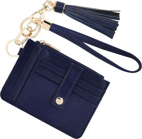 Miniatura 21 de KNGITRYI Billeteras pequeñas de pulsera para mujer RFID para tarjetas de crédito, cartera con llavero, cartera para tarjetas de crédito