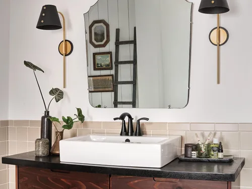Miniatura 2 de Moen 6172BL Glyde - Grifo de baño con dos manijas de arco alto, color negro mate