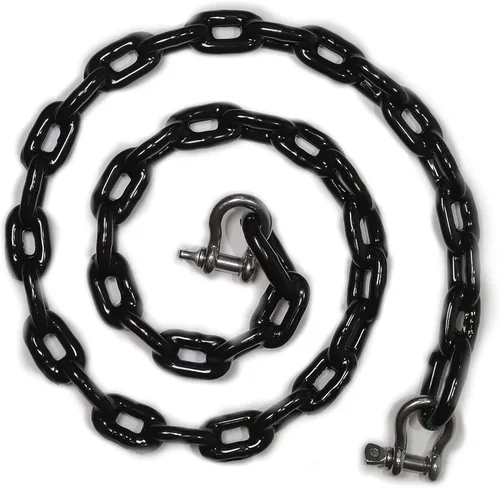 Miniatura 2 de Cadena de anclaje de barco recubierta de PVC con grilletes de acero inoxidable 4 pies/5 pies/6 pies/negro/blanco