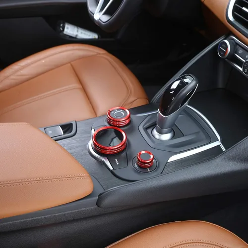 Miniatura 5 de Aleación de aluminio para consola central interior de automóvil, perilla multimedia, accesorio para Alfa Romeo Giulia Stelvio 2017-2020