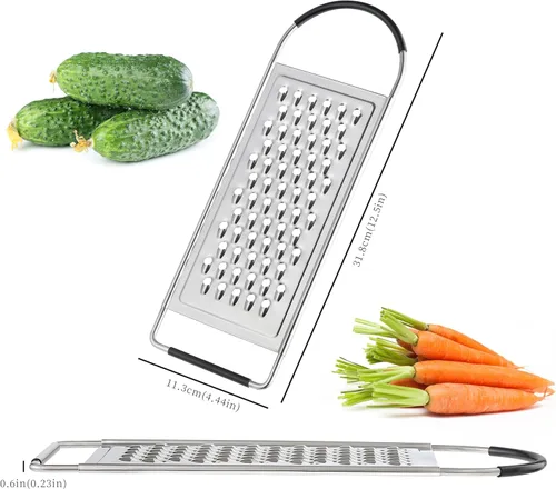 Miniatura 2 de Rallador de queso de mano, ralladores planos de acero inoxidable grueso HIA para cocina, rallador de alimentos con mango antideslizante, perfecto