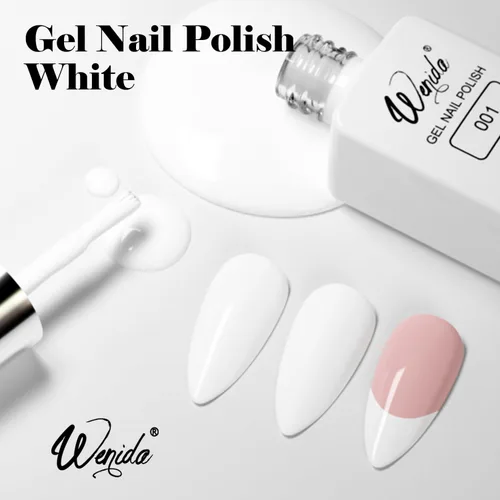 Miniatura 2 de Esmalte de uñas de gel blanco, 0.3 onzas líquidas, color gel de punta francesa UV/LED, perfecto para manicura y pedicura en casa o en el salón.