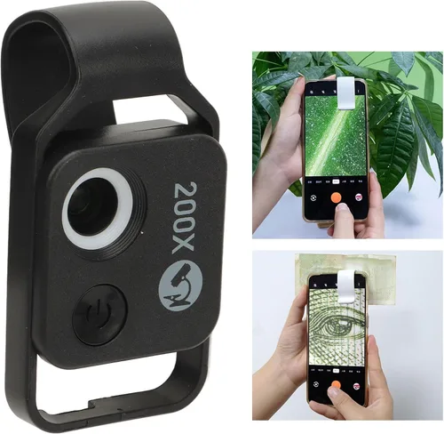 Miniatura 4 de 200X HD Teléfono Mini Microscopio de Bolsillo Portátil Digital Microscopio Cámara con Lente CPL para Enseñar Experimento Construido en Batería