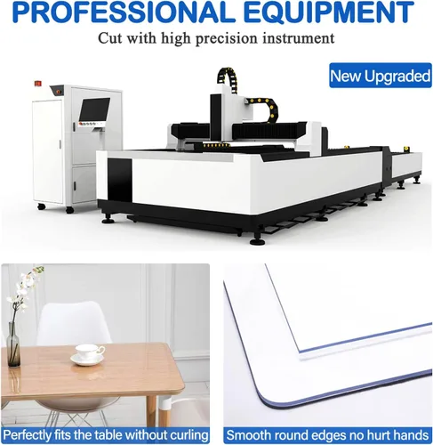 Miniatura 5 de 16 x 48 Pulgadas Protector de Mesa Transparente Grande de Vinilo de Plástico, Mantel de PVC Rectángulo, Cubierta Impermeable y Lavable para Mesa
