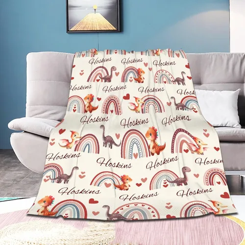 Miniatura 29 de Manta de bebé de esqueletos de dinosaurios de neón retro de los años 80, regalos para niños y niñas, decoración de dinosaurios, felpa suave