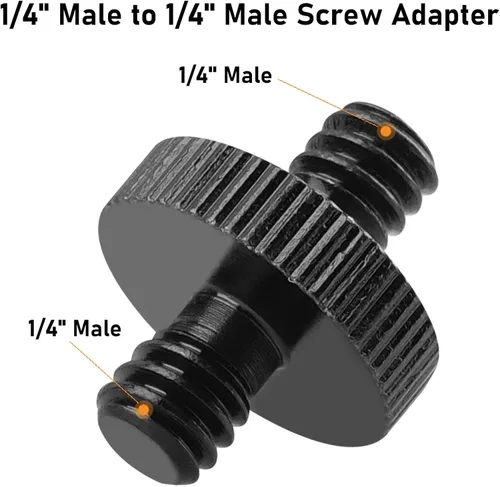 Miniatura 3 de Adaptador de tornillo de trípode roscado macho de 1/4 pulgadas a macho de 1/4 pulgadas, convertidor de rosca de montaje estándar para montaje