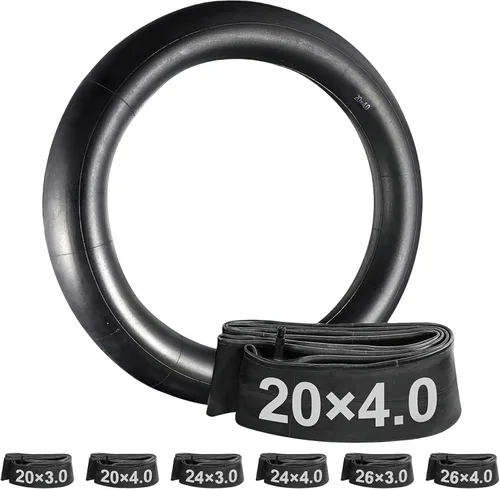 Miniatura 9 de Paquete de 2 tubos interiores para bicicleta de neumáticos gruesos, tubo de bicicleta resistente de 20/26x3.0/4.0, válvula Schrader de 1.260 in
