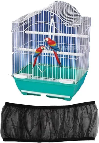 Miniatura 6 de Hakeeta Falda de jaula para pájaros, atrapa semillas de pájaros de malla, cubierta de red aireada, falda ventilada de nailon suave, atrapa semillas