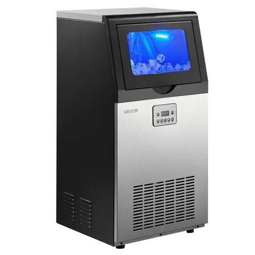 Miniatura 9 de VEVOR Máquina comercial para hacer hielo, 100 lbs/24h con capacidad de almacenamiento de 30 libras, integrada/independiente/debajo del mostrador