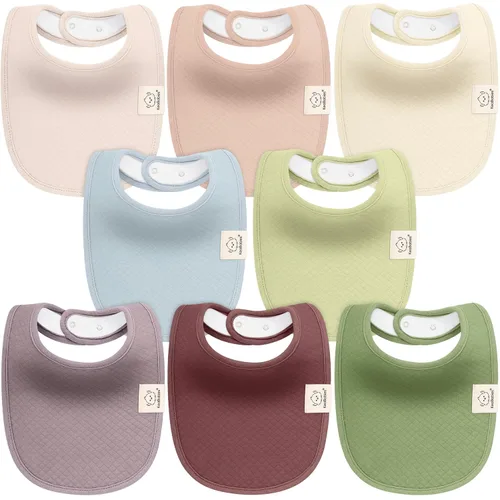Miniatura 14 de KeaBabies Paquete de 8 baberos para babeo y dentición, baberos de tela de algodón acolchado orgánico suave para bebé, niña, niño, recién nacido