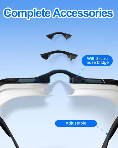 Miniatura 4 de Gafas de natación, visión súper clara, gafas de natación para adultos, adecuadas para todo tipo de programas de natación Negro Blanco