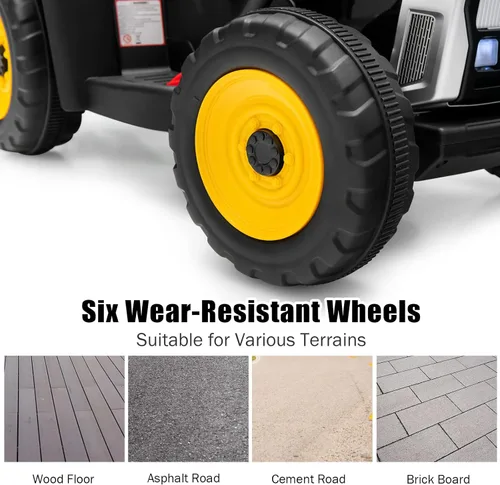 Miniatura 8 de Costzon Tractor de paseo con remolque desmontable, vehículos eléctricos para niños con pala cargadora de cambio de 3 marchas, diseño inalámbrico