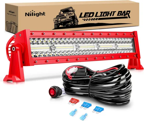 Miniatura 9 de Nilight - Barra de luz LED 7D de 22 pulgadas, 150W, combo de haz de inundación y foco, ámbar y blanco, luz de trabajo todoterreno, luces de Blanco