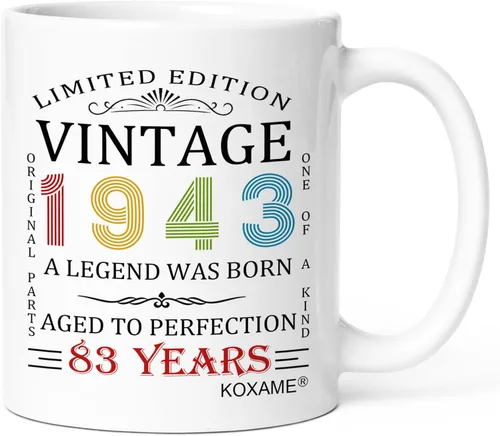 Miniatura 63 de Regalos de cumpleaños número 100 para hombres, taza de café vintage de 1926 de 11 onzas para mujeres, regalo de broma para hombre de 100 años
