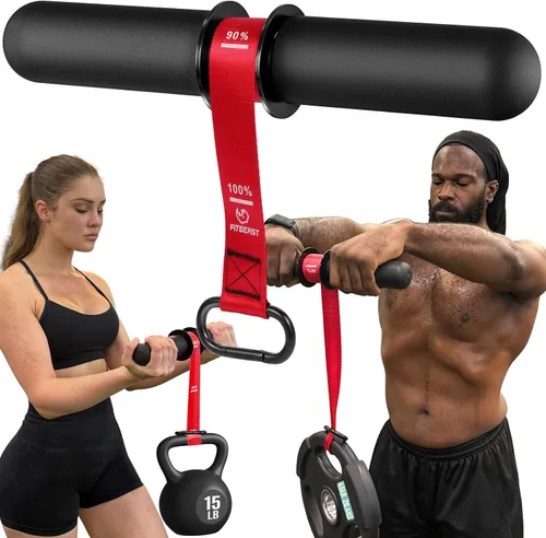 Miniatura 9 de FitBeast Fortalecedor de antebrazo y ejercitador de antebrazo, rodillo de muñeca con mango más grueso, entrenador de fuerza de antebrazo con correa