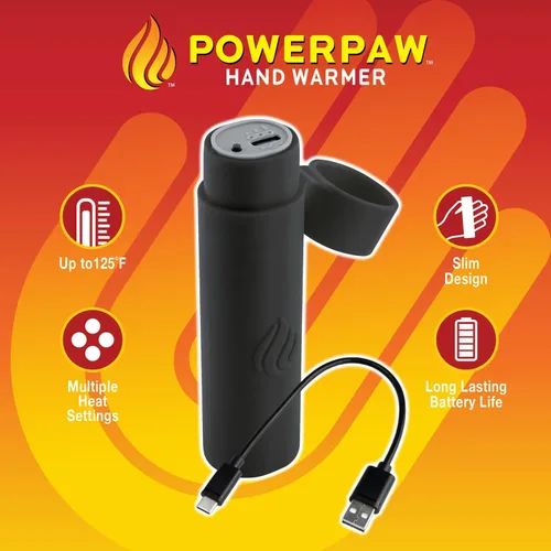 Miniatura 2 de POWERPAW - Calentador de manos recargable, calentador de manos eléctrico portátil, 3 niveles de calor, 5000mAh, batería USB-C, calentador