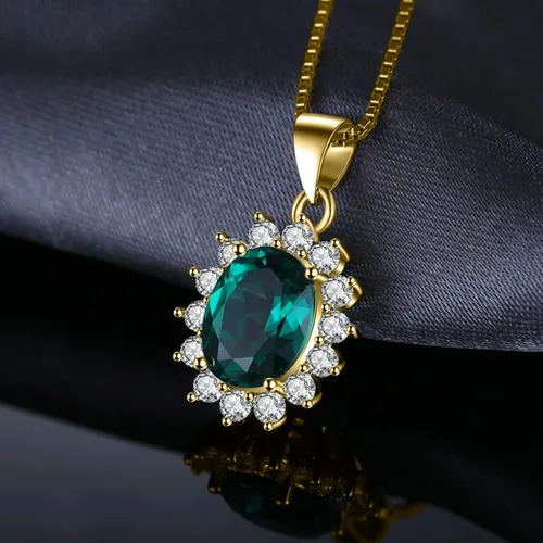 Miniatura 21 de JewelryPalace Princess Diana Kate Middleton Natural Amethyst Citrine Garnet Peridot Topaz Created Ruby Sapphire Simulated Emerald Pendant Necklace