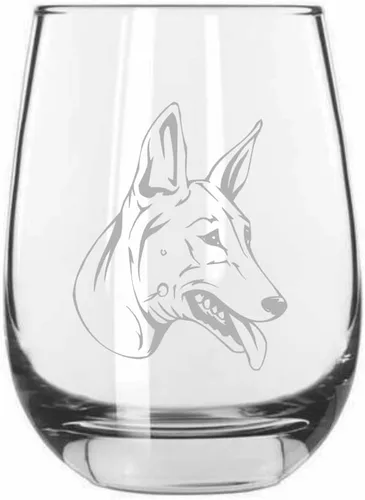 Miniatura 199 de Sakhalin Husky Dog - Copa de vino grabada personalizada de 15.25 onzas sin tallo