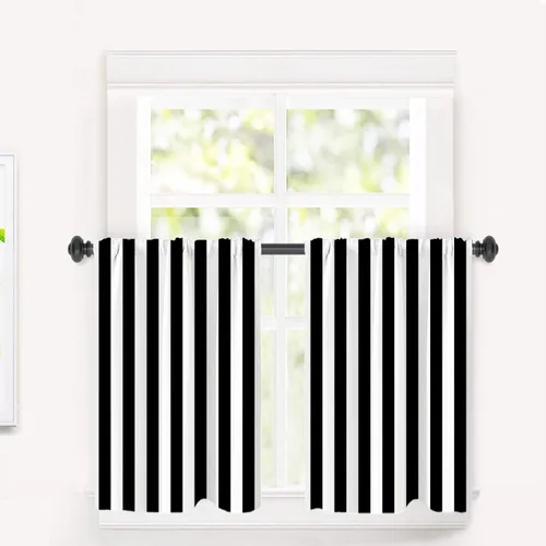 Miniatura 178 de Cortinas opacas de poliéster multicapa para cafetería, con diseño de diamantes, 2 unidades, 26 x 24 pulgadas