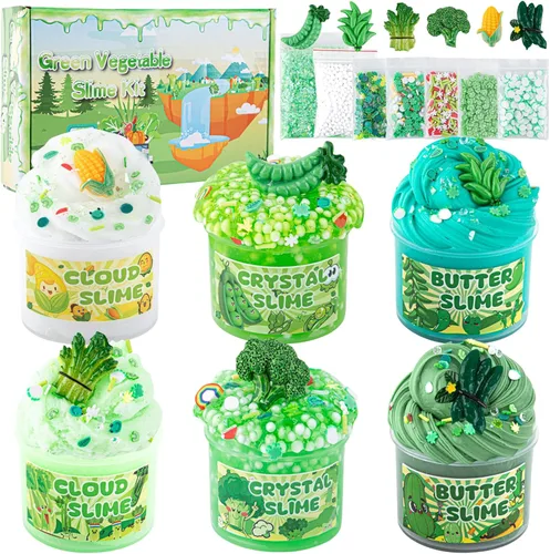 Miniatura 18 de Paquete de 12 slimes, kit de limo azul, limos de mantequilla transparentes, slime de nube, kit de bricolaje esponjoso para niñas y niños, regalos