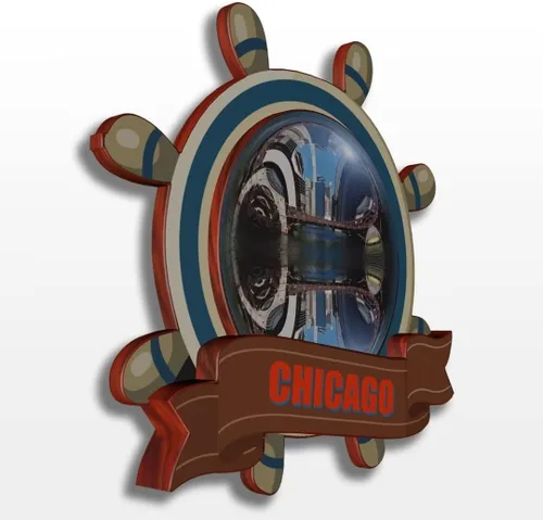 Miniatura 2 de Imán de madera para nevera de Chicago, Illinois, Estados Unidos, América, colección de madera, 3D, hecho a mano, recuerdos de la ciudad