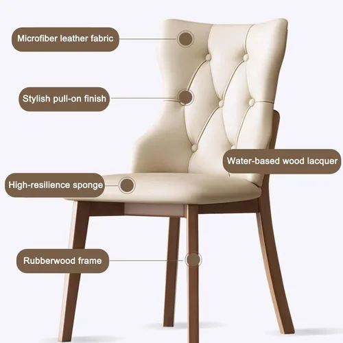 Miniatura 4 de Upholstered Dining Chairs Set, Modern Kitchen Dining Chairs Backrest Reading Office Desk Chair, for Living Room & Bedroom, Living Room, Home