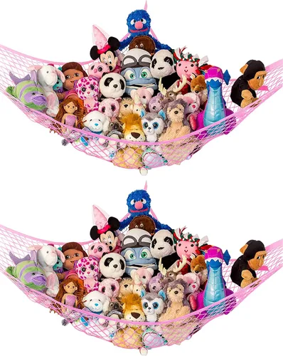 Miniatura 17 de Lilly's Love Hamaca para animales de peluche, organizador colgante de esquina, almacenamiento de juguetes, red de almacenamiento de animales