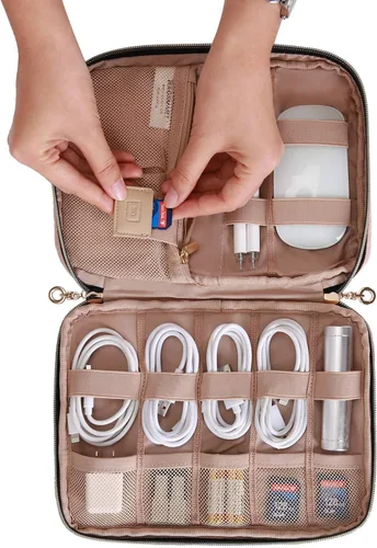 Miniatura 3 de BAGSMART Estuche organizador de electrónica grande de viaje, artículos esenciales de viaje, organizador de cables, bolsa organizadora de cables