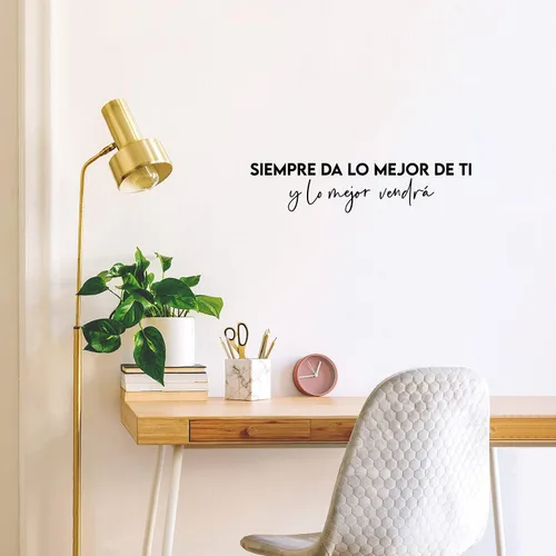 Miniatura 2 de Calcomanía de vinilo para pared, siempre da lo mejor de ti y lo mejor vendrá, 5.5 x 25 pulgadas, calcomanía optimista con cita española