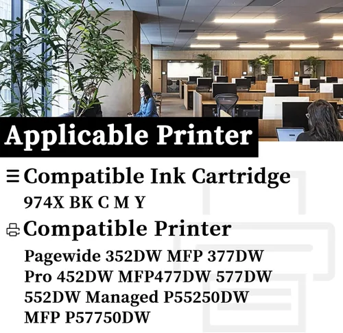 Miniatura 2 de Cartuchos de tinta 974X 974X 974 remanufacturados de alto rendimiento 974X 974 para cartuchos de tinta 974X para impresora HP Pagewide 352DW MFP