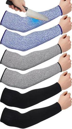 Neer 3 pares de mangas de brazo resistentes a los cortes, protectores de brazo de nivel 5 para soldadura, jardinería, cocina, piel fina, moretones,