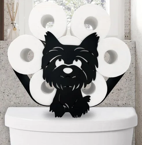 Miniatura 11 de Lindos soportes de papel de oveja, soporte de papel higiénico de metal negro, organizador decorativo de almacenamiento de papel higiénico