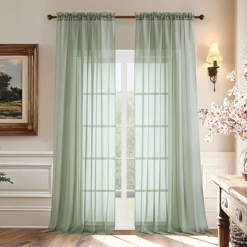 Miniatura 134 de Aiyufeng 2 paneles de cenefa transparente negra de 14 pulgadas de largo, cortinas cortas negras transparentes para dormitorio, cortinas de cocina