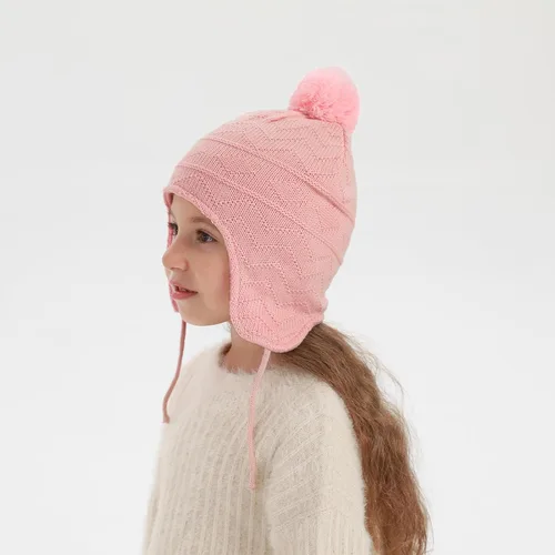 Miniatura 9 de Conjunto de guantes y gorro de invierno para niños, gorro de forro polar cálido, gorro de punto y guantes para niños y niñas