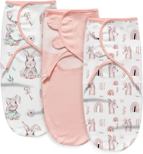 Miniatura 8 de Little Tots Manta de envolver para bebé, niña y niño, fácil de cambiar, saco de dormir ajustable para bebés recién nacidos de 0 a 3 meses