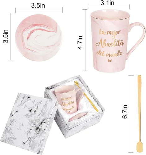 Miniatura 6 de Cabtnca Taza La Mejor Abuelita Del Mundo, regalos de Navidad para el Día de la Madre para la abuela, regalos de abbuela en español, regalos