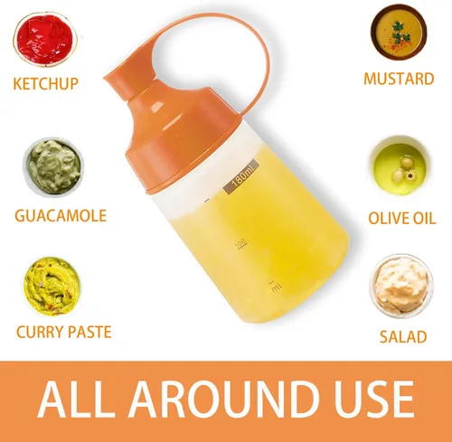 Miniatura 4 de Botellas de chorro para condimentos para salsas de plástico – (2 piezas, 6 onzas) botellas de ketchup con parte superior para pintar líquidos