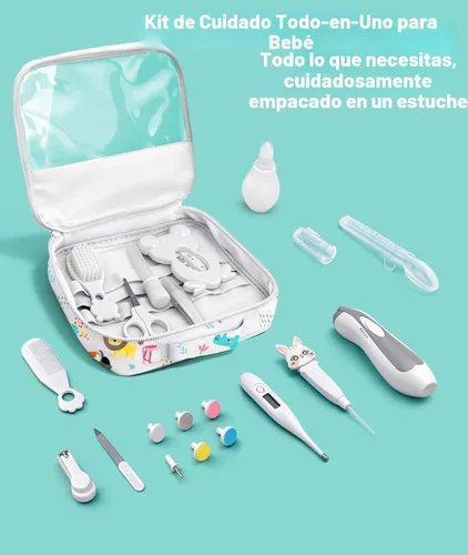 Miniatura 8 de Kit de cuidado de la salud y aseo para bebés, kit de cortadora de uñas de seguridad eléctrica, kit de cuidado para recién nacidos con peine de Blanco
