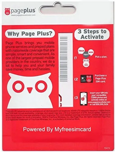 Miniatura 2 de Tarjeta SIM doble Page Plus (estándar y micro) funciona con teléfonos Verizon