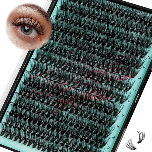 Miniatura 35 de Kit de Extensión de Pestañas, Kit de Racimos de Pestañas DIY 168Pcs con Pegamento de Unión y Sello Impermeable, Removedor de Pestañas para Kit