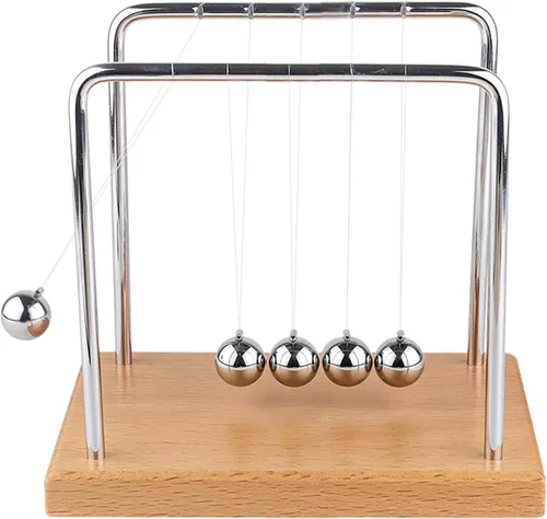 Miniatura 6 de Newtons Cuna de Equilibrio, Fascinante Accesorio de Física con 5 Perlas para el Hogar y la Oficina