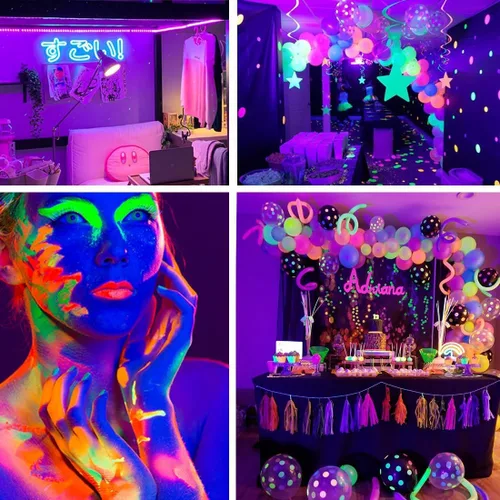 Miniatura 6 de Juego de tiras de luces LED negras mejoradas de 33 pies/10M con control remoto, 600 LEDs, lámpara de 12V autoadhesiva y ajustable, para fiestas