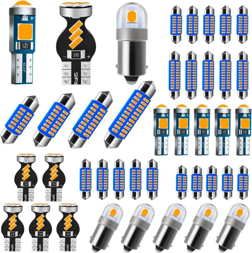 Antline 42 piezas 29mm 31mm 36mm 41mm BA9S T5 T10 kit de bombillas LED para luz interior, súper brillantes de 12 voltios de repuesto para luz de