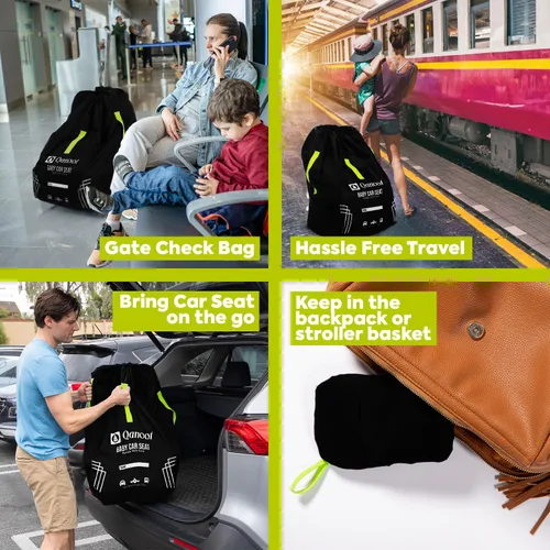 Miniatura 5 de Bolsa de viaje para asiento de automóvil infantil para avión - Bolsa resistente de facturación en puerta para asientos de automóvil que se adapta