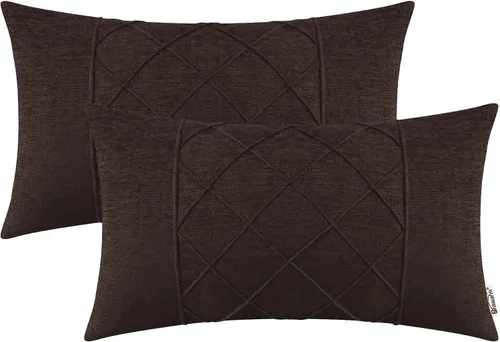 Miniatura 22 de BRAWARM Fundas de almohada 40x40 cm - Paquete de 2 fundas de almohada de chenilla negra, fundas de almohada de chenilla suave teñida sólida