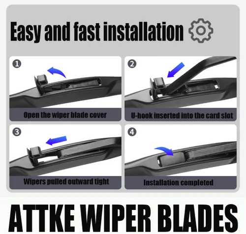 Miniatura 6 de ATTKE Limpiaparabrisas para Todo Clima, 15" + 15" Delanteros y 13" Trasero para Jeep Wrangler 2008-2018, Estilo OE Genuino (3 Limpiaparabrisas)