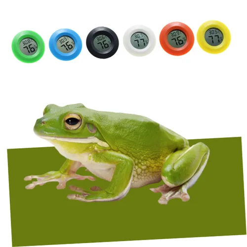 Miniatura 8 de Termómetro digital de temperatura y humedad, higrómetro para oficina en casa y mascotas, forma redonda pequeña, fácil de montar, pantalla Celsius